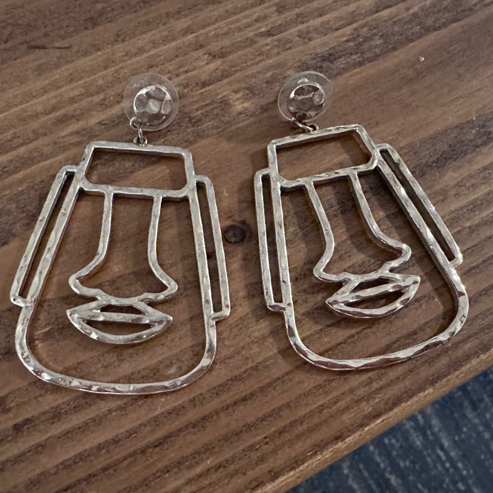 Boho face drop earrings